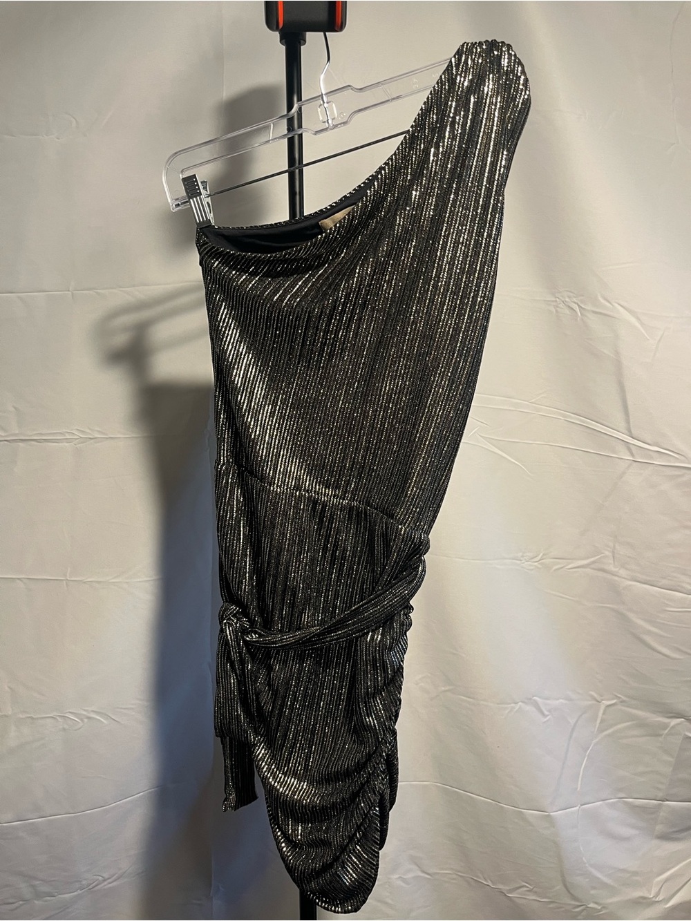 Melissa Odabash One-Shoulder Ruched
Metallic Ribbed Knit Mini Dress XS - Picture 4 of 14